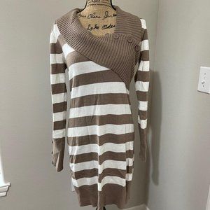 Say what Aline sweater dress brown and white sz L